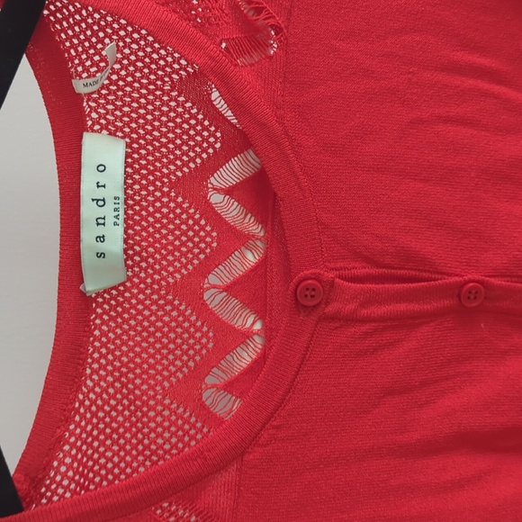 Sandro Red Cardigan - Picture 2 of 8